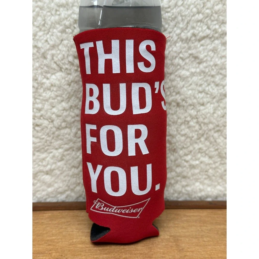 Budweiser Bottle Koozie Red This Bud's For You Insulated Sleeve Longneck